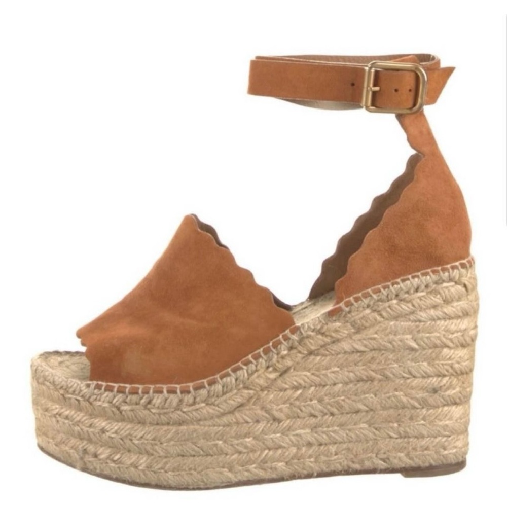 Chloe Suede Wipstitch Trim Espadrilles